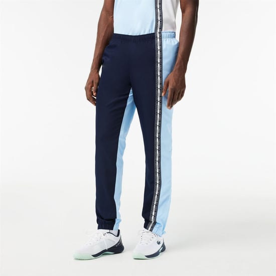 Lacoste Mens Colour Block Slim Tracksuit Bottoms (Navy Blue) - Image 1