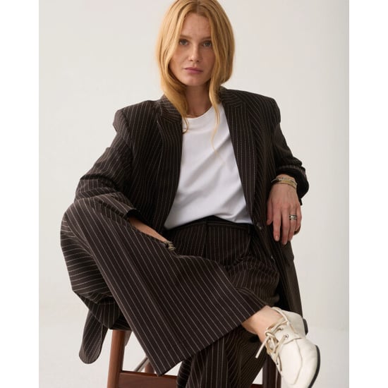 Summum 4s3030-12495 754 trousers wide leg viscose blend stripe dark chocolate - Image 4