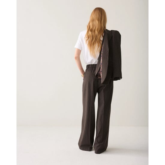 Summum 4s3030-12495 754 trousers wide leg viscose blend stripe dark chocolate - Image 6
