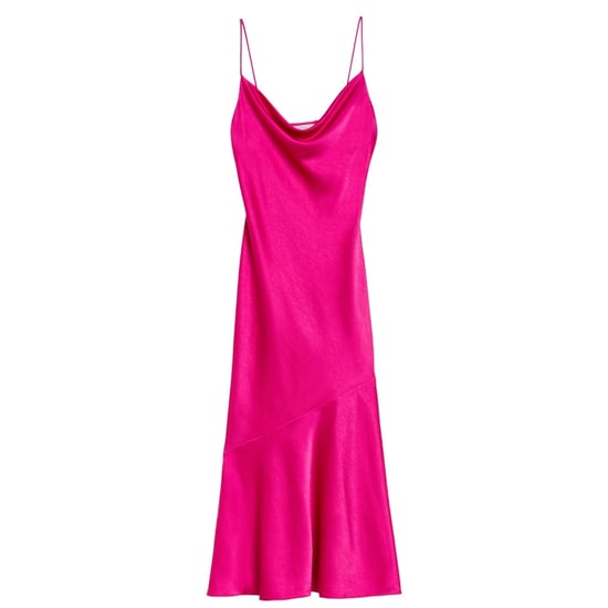 Ted Baker Tunca Satijnen Avondjurk Met Colkraag In Roze, Midi-lengte - Image 1