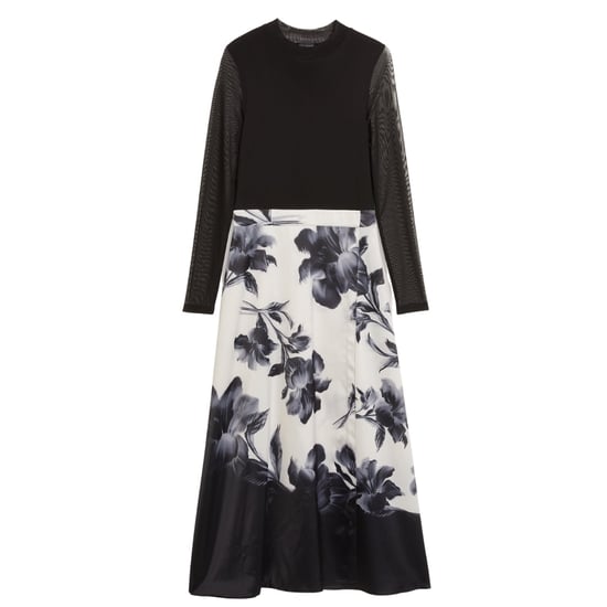 Ted Baker Wmd Selnaa Mesh Top Bedrukte Rok Midi Jurk - Image 1