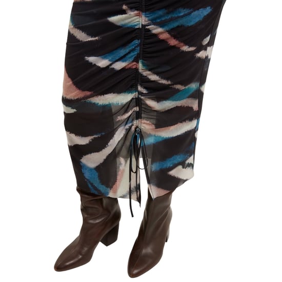 Ted Baker Ellylou Bodycon Jurk Met Print En Mesh En Plooien, Zwart - Image 4