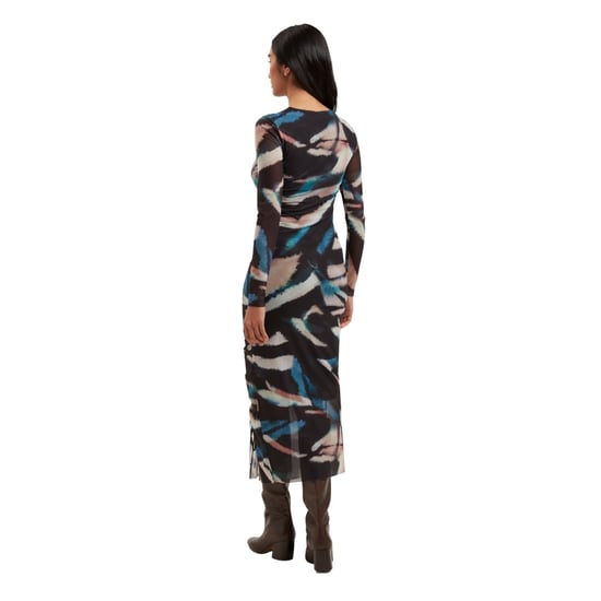 Ted Baker Ellylou Bodycon Jurk Met Print En Mesh En Plooien, Zwart - Image 5
