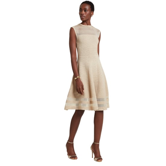 Ted Baker Saalli Gebreide Skaterjurk In Natuurlijke Kleur Met Onzichtbaar Paneel - Image 3