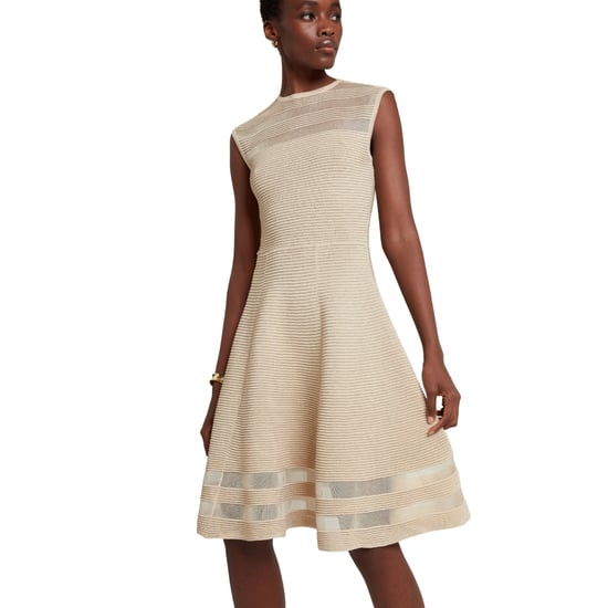 Ted Baker Saalli Gebreide Skaterjurk In Natuurlijke Kleur Met Onzichtbaar Paneel - Image 4