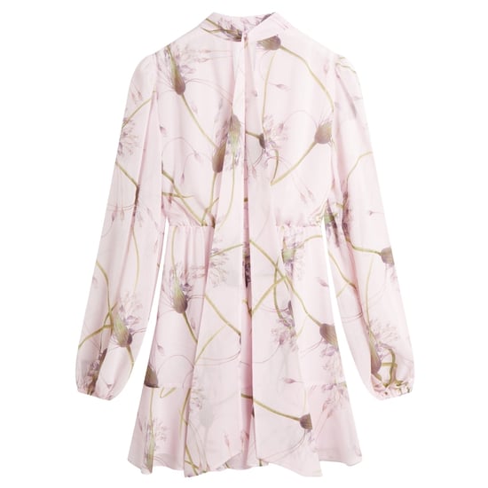 Ted Baker Arakas Bedrukte Jurk Met Lange Mouwen En Strik Bij De Hals In Lichtroze - Image 2