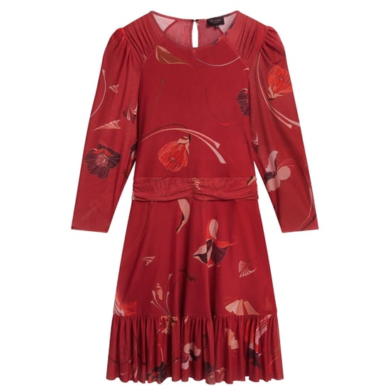 Ted Baker Mini-jurk Met Mesh En Geplooide Schouders, In Rood, In Skaterstijl - Image 1