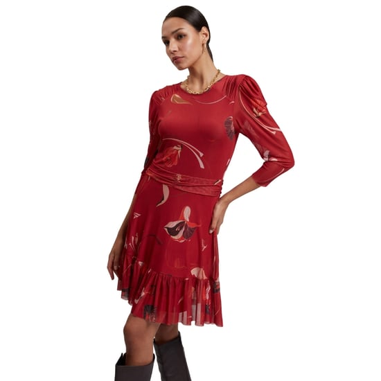 Ted Baker Mini-jurk Met Mesh En Geplooide Schouders, In Rood, In Skaterstijl - Image 2