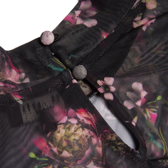 Ted Baker Avetta Mini-jurk Met Lange Mouwen, Bloemenprint En Zwarte Mesh - Image 2