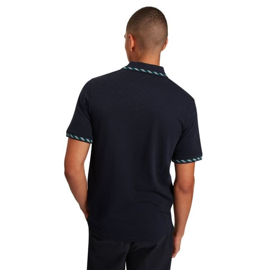 Ted Baker Ss House Check Jacquard Navy Polo Shirt - Image 5