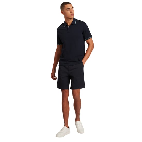 Ted Baker Ss House Check Jacquard Navy Polo Shirt - Image 6