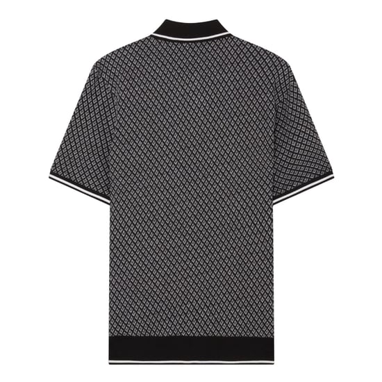 Ted Baker Ss Regular Geo Textured Black Polo Shirt - Image 2