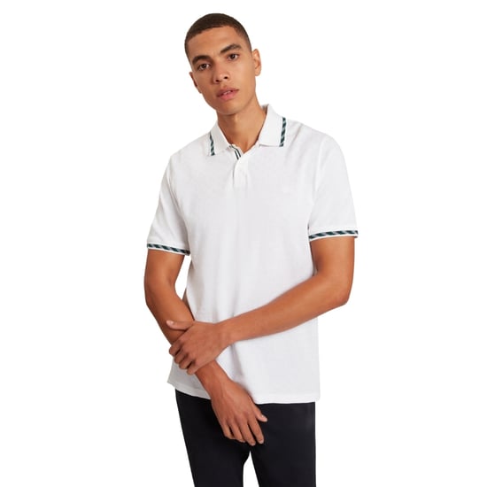 Ted Baker Ss House Check Jacquard White Polo Shirt - Image 3