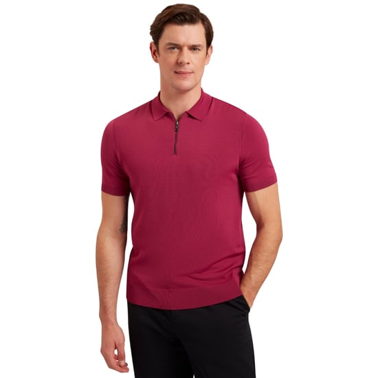 Ted Baker Mmk Daldin Ss Rayon Zip Polo Shirt - Image 4