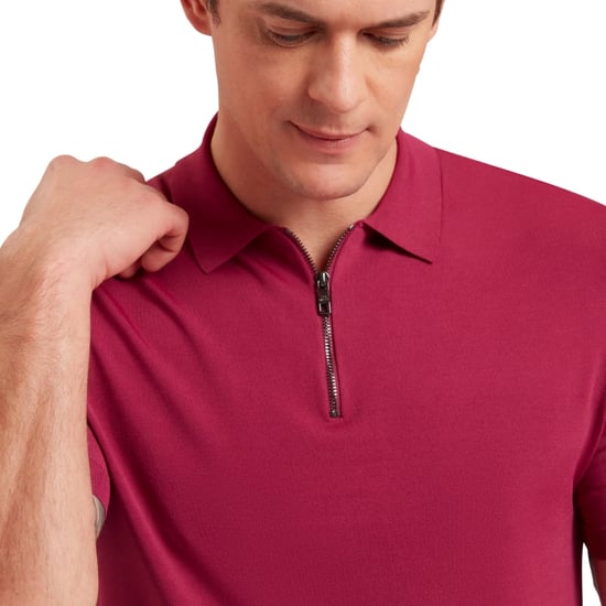 Ted Baker Mmk Daldin Ss Rayon Zip Polo Shirt - Image 5
