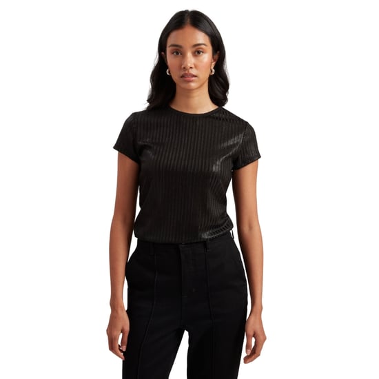 Ted Baker Katrino Metallic T-shirt Met Korte Mouwen En Ronde Hals, Zwart - Image 5