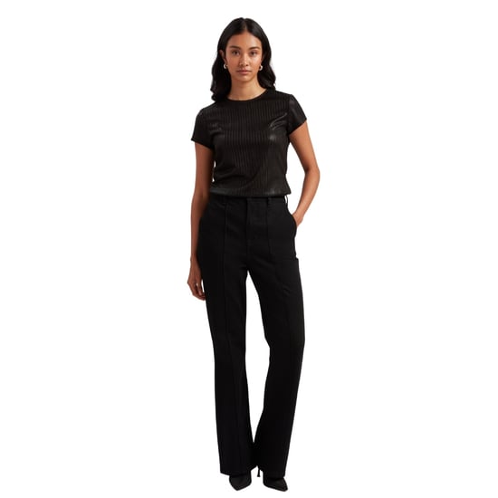 Ted Baker Katrino Metallic T-shirt Met Korte Mouwen En Ronde Hals, Zwart - Image 6