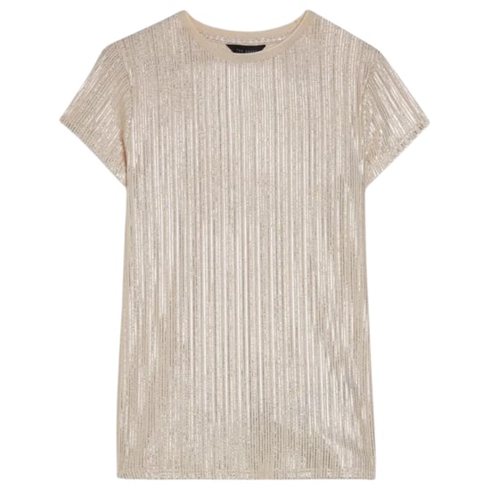 Ted Baker Katrino Metallic T-shirt Met Korte Mouwen En Ronde Hals In Goud - Image 1