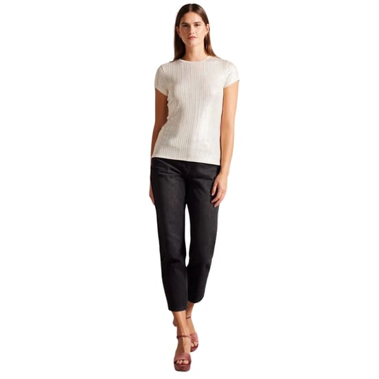 Ted Baker Katrino Metallic T-shirt Met Korte Mouwen En Ronde Hals In Goud - Image 5