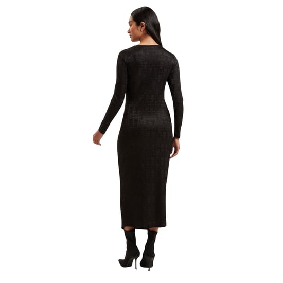 Ted Baker Sherlay Jacquard T Bodycon Gathered Black Dress - Image 3