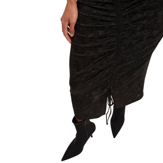 Ted Baker Sherlay Jacquard T Bodycon Gathered Black Dress - Image 4