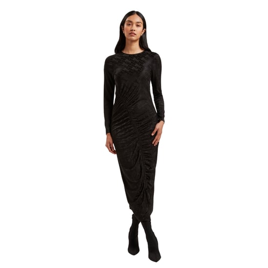 Ted Baker Sherlay Jacquard T Bodycon Gathered Black Dress - Image 5