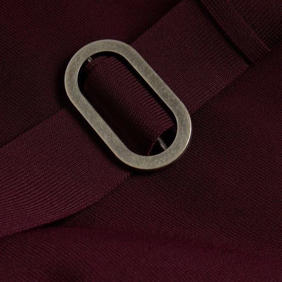 Ted Baker Samalee Gebreide Rode Midi-jurk Met Zwierige Rok - Image 6