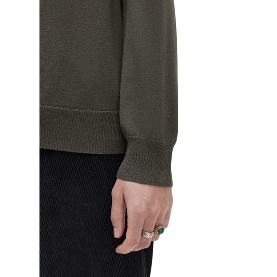 Fred Perry Plain Field Green Long Sleeve Knitted Polo - Image 5