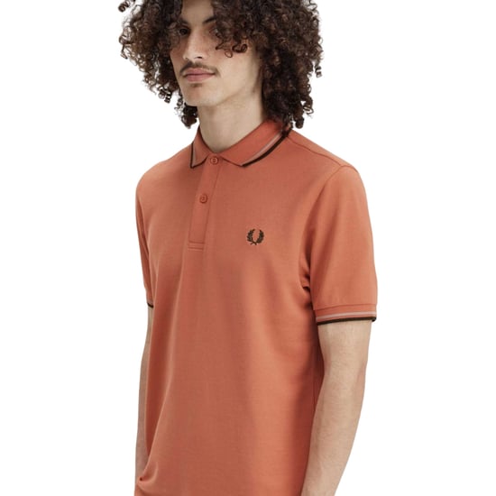 Fred Perry Twin Tipped Rust Polo Shirt - Image 3