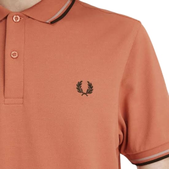 Fred Perry Twin Tipped Rust Polo Shirt - Image 4