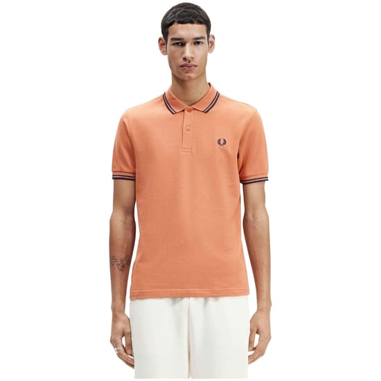 Fred Perry Twin Tipped Light Rust Polo Shirt - Image 3