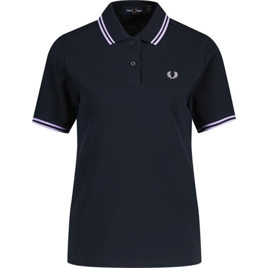 Fred Perry G3600 Retro Polo Shirt Met Dubbele Bies In Marineblauw - Image 1