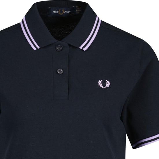 Fred Perry G3600 Retro Polo Shirt Met Dubbele Bies In Marineblauw - Image 3