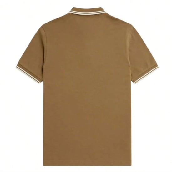 Fred Perry Poloshirt Met Dubbele Bies In De Kleur Shaded Stone - Image 2