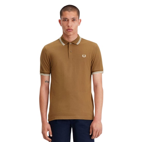 Fred Perry Poloshirt Met Dubbele Bies In De Kleur Shaded Stone - Image 3