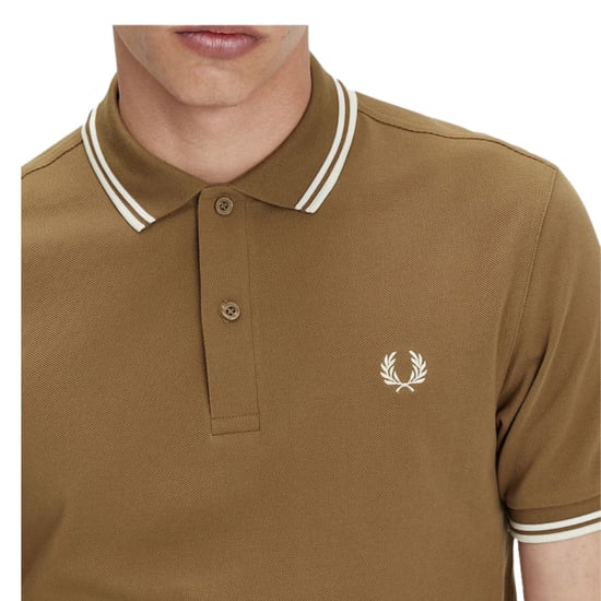 Fred Perry Poloshirt Met Dubbele Bies In De Kleur Shaded Stone - Image 5