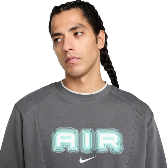Nike Air Crew Neck Fleece Grå Tröja - Image 4