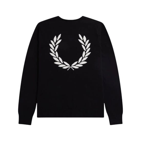 Fred Perry Graphic Laurel Wreath Black Jumper - Image 2