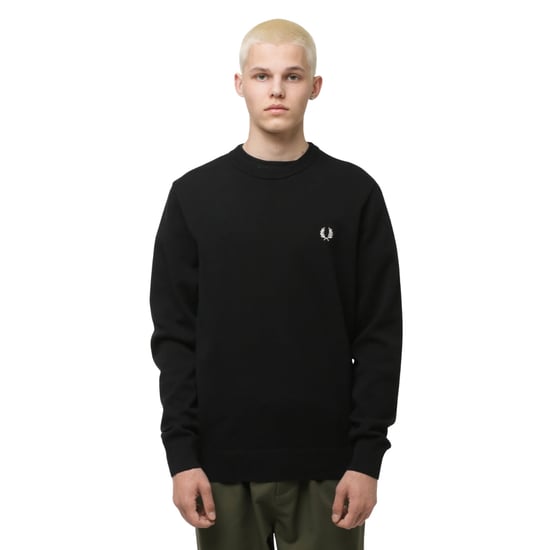 Fred Perry Graphic Laurel Wreath Black Jumper - Image 3