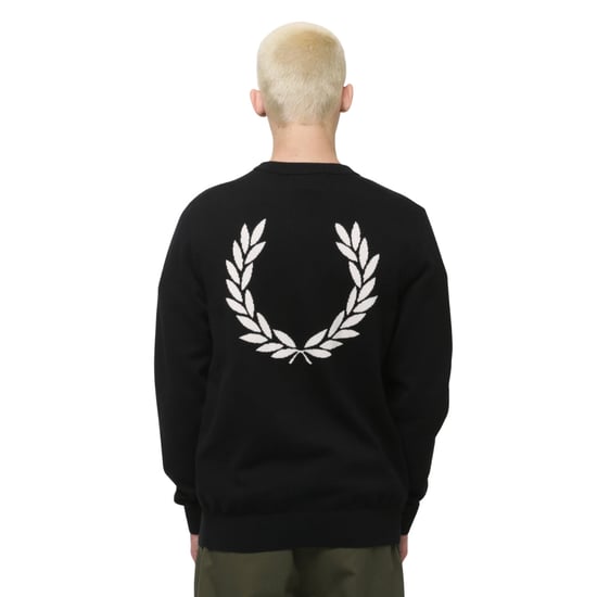 Fred Perry Graphic Laurel Wreath Black Jumper - Image 4