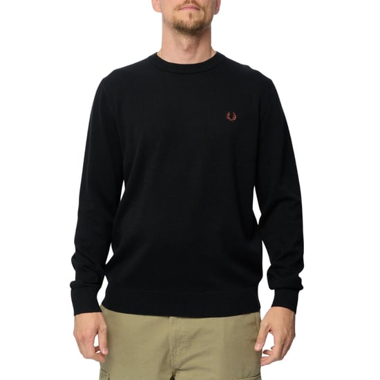Fred Perry Boucle Laurel Wreath Black Jumper - Image 2