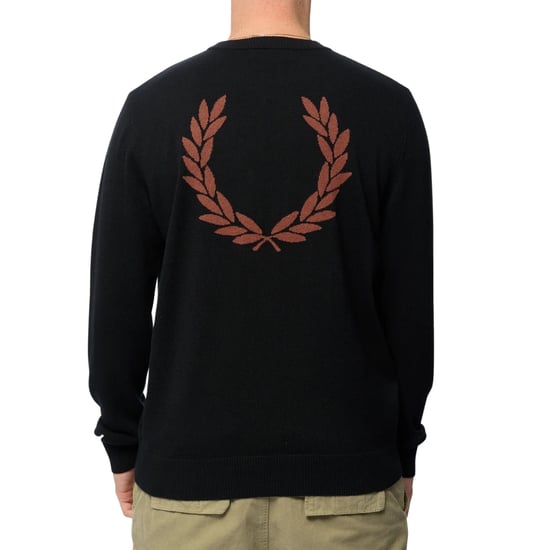 Fred Perry Boucle Laurel Wreath Black Jumper - Image 3
