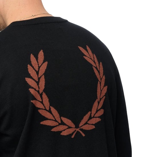 Fred Perry Boucle Laurel Wreath Black Jumper - Image 4