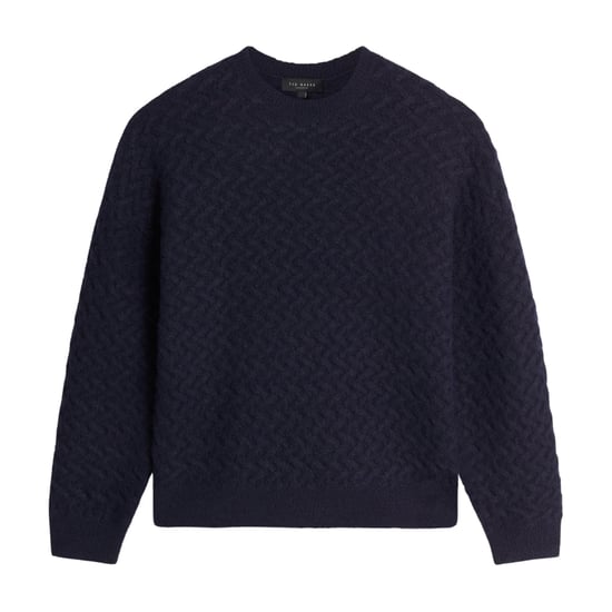 Ted Baker Morlea Horizontal Cable Relaxed Fit Navy Jumper - Image 1