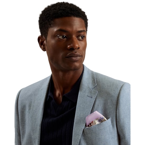 Ted Baker Damaskj Slim Cotton Linen Blue Blazer Jacket - Image 5