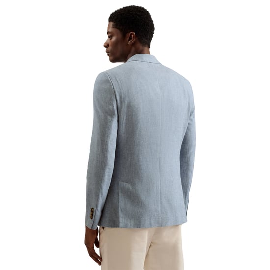 Ted Baker Damaskj Slim Cotton Linen Blue Blazer Jacket - Image 6