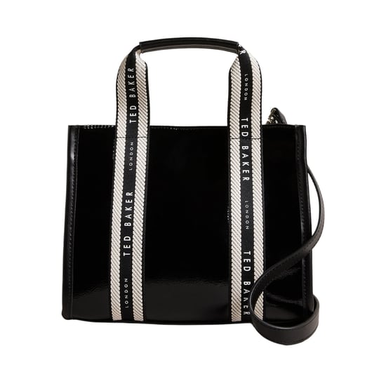 Ted Baker Celiane Branded Webbing Patent Small Black Bag - Image 1