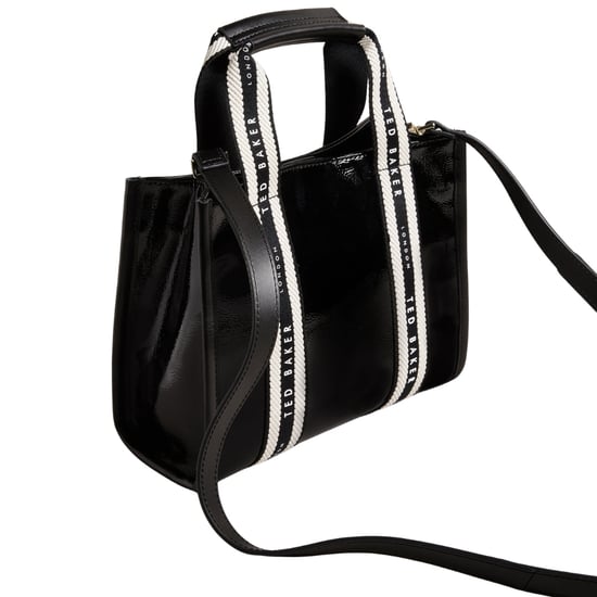 Ted Baker Celiane Branded Webbing Patent Small Black Bag - Image 4
