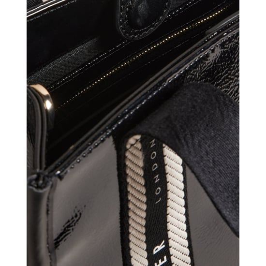 Ted Baker Celiane Branded Webbing Patent Small Black Bag - Image 5