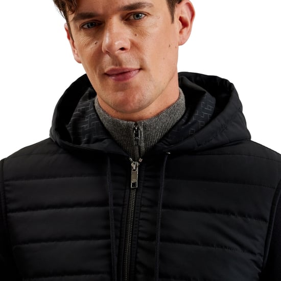 Ted Baker Adburys Regular Black Quilted Zip Hoodie - Image 6